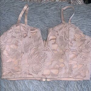 Pink Lace Bustier Top